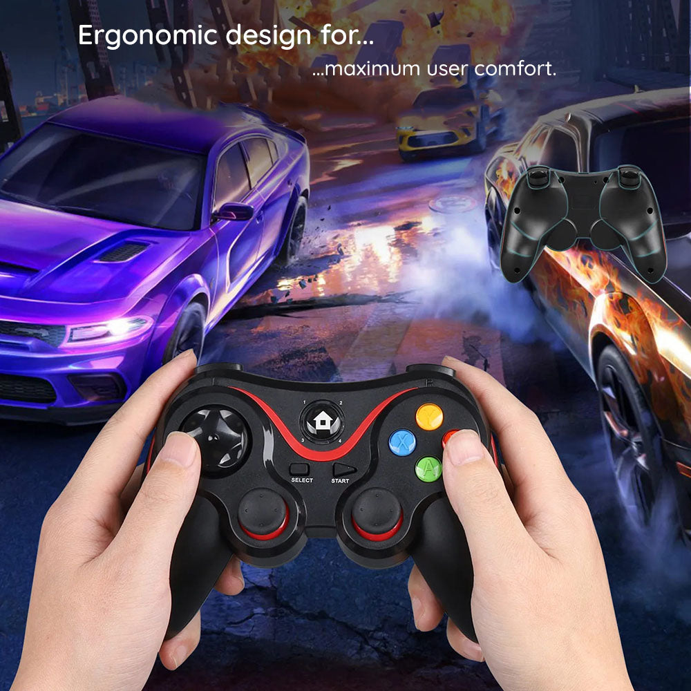 Accesoriu gaming Techsuit Wireless Controller (V8), Bluetooth V4.0, 2.4G, 400mAh, Rosu