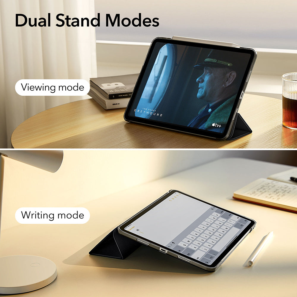 Husa de protectie tableta ESR Ascend Trifold compatibil cu iPad Air 13 (2024) / Air 13 (2025) / Air 13 (2026), Negru Mat