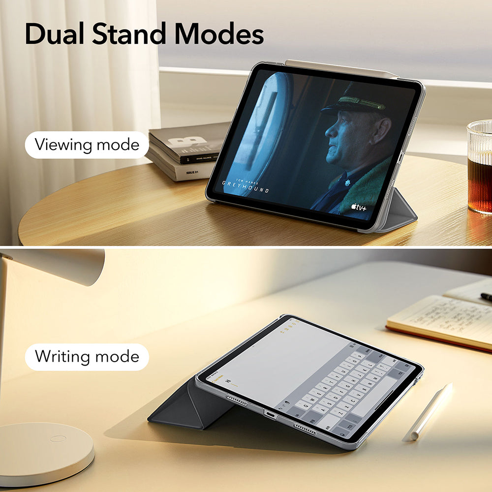 Husa de protectie tableta ESR Ascend Trifold compatibil cu iPad Air 13 (2024) / Air 13 (2025) / Air 13 (2026), Frosted Grey