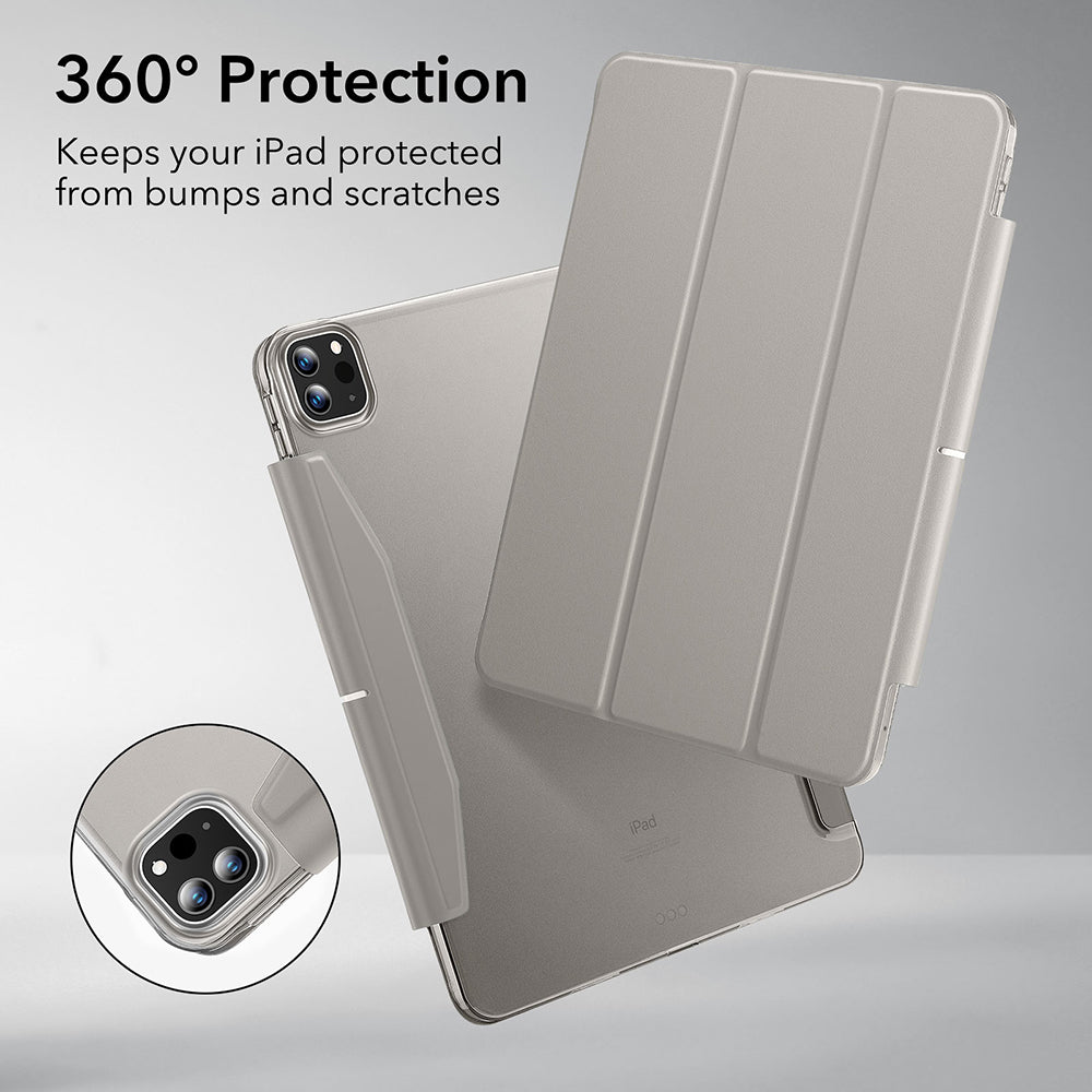 Husa de protectie tableta ESR Ascend Trifold compatibil cu iPad Pro 13 (2024) / iPad Pro 13 (2025), Gri