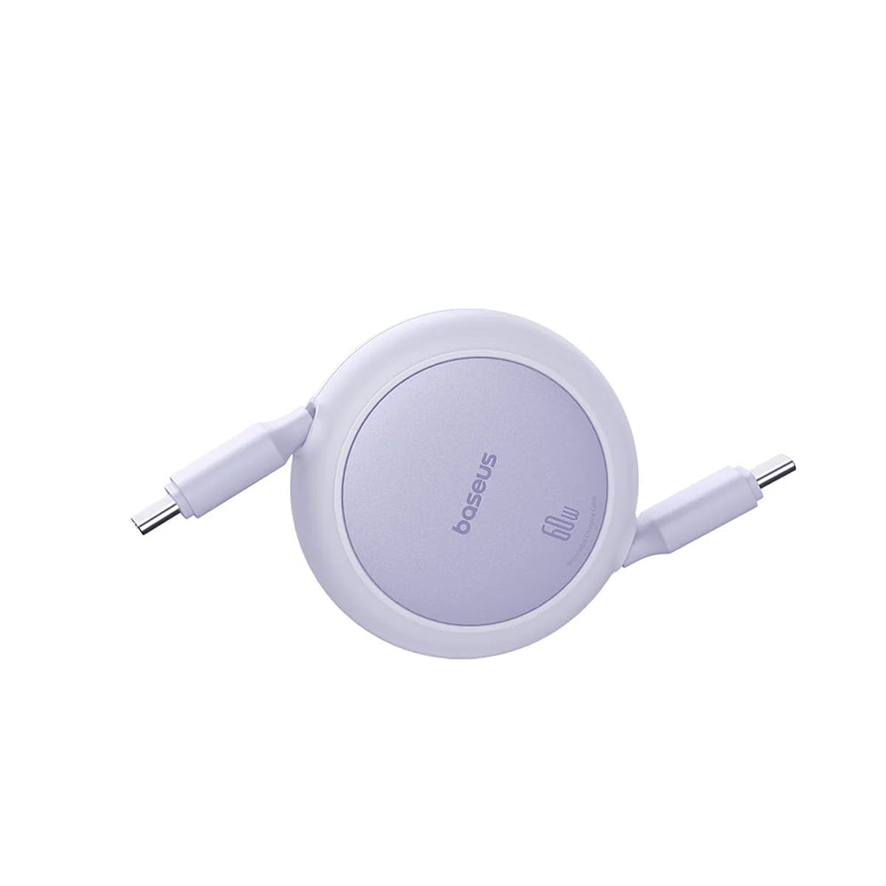 Cablu Baseus Free2Pull Mini (P10364500511-01), Type-C to Type-C, 60W, 1m, Retractable, Nebula Purple