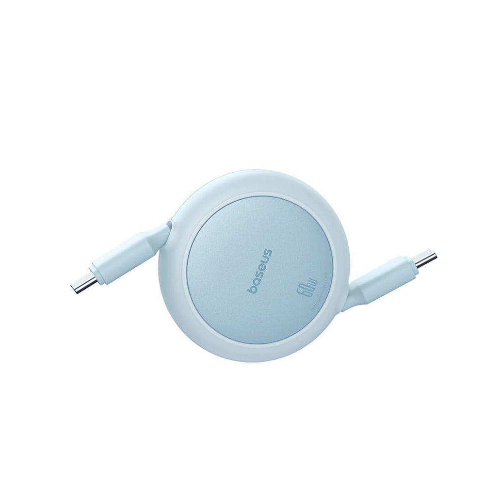 Cablu Baseus Free2Pull Mini (P10364500311-01), Type-C to Type-C, 60W, 1m, Retractable, Galaxy Blue