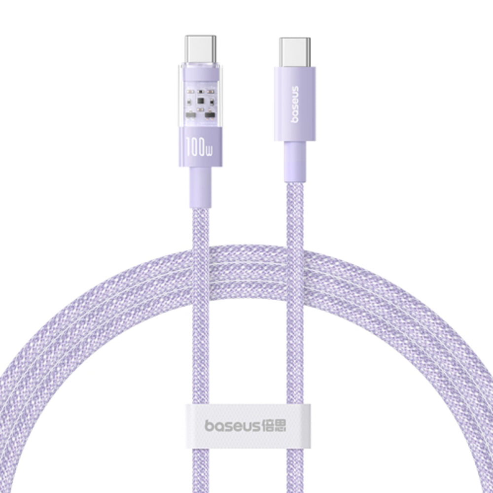 Cablu Baseus Gem (P10373000511-00), Type-C to Type-C, Super Fast Charging 100W, 1m, Nebula Purple