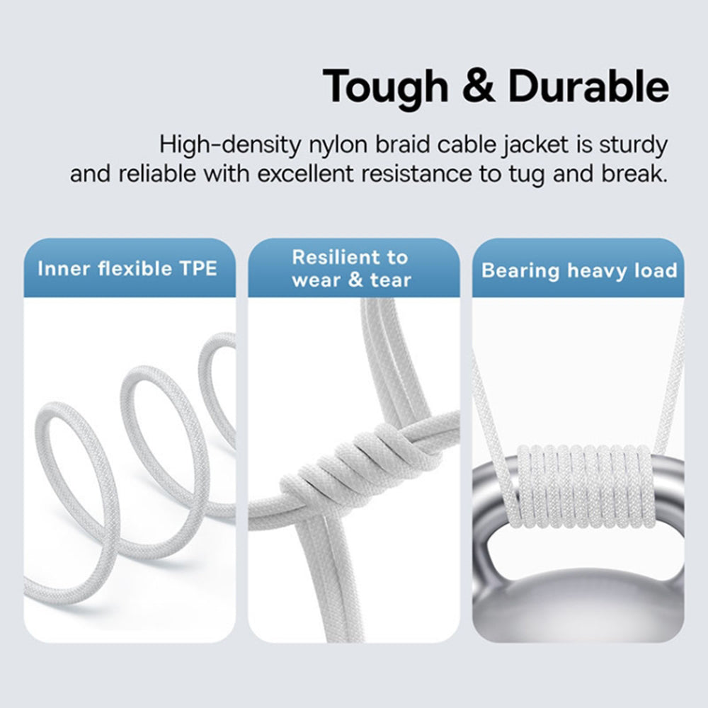 Cablu Baseus Gem (P10373000211-01), Type-C to Type-C, Super Fast Charging 100W, 2m, Moon White