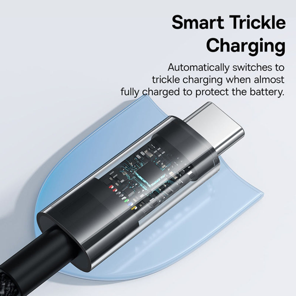 Cablu Baseus Gem (P10373000111-01), Type-C to Type-C, Super Fast Charging 100W, 2m, Cluster Black