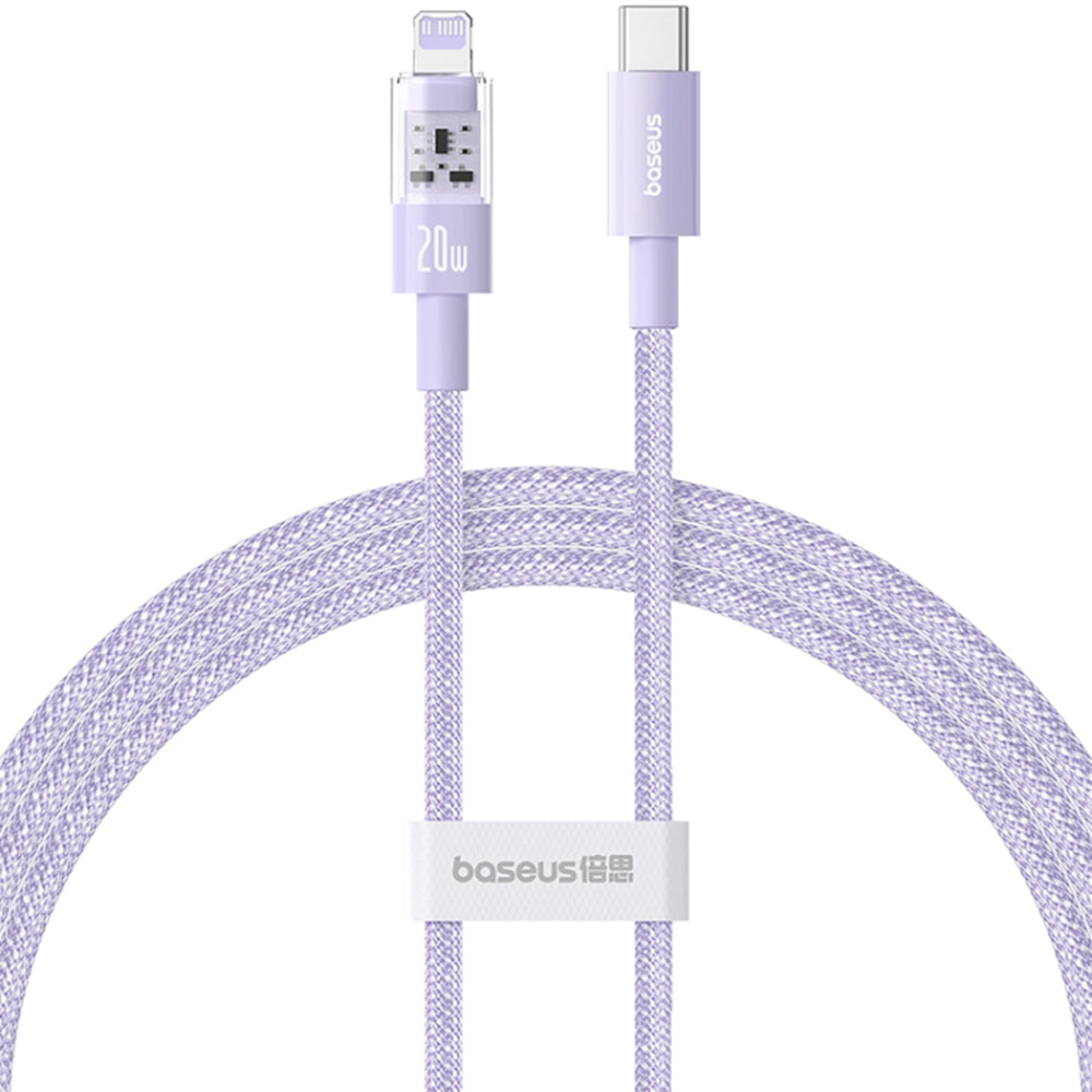 Cablu Baseus Gem (P10373001511-00), USB-C to Lightning, Fast Charging 20W, 1m, Nebula Purple