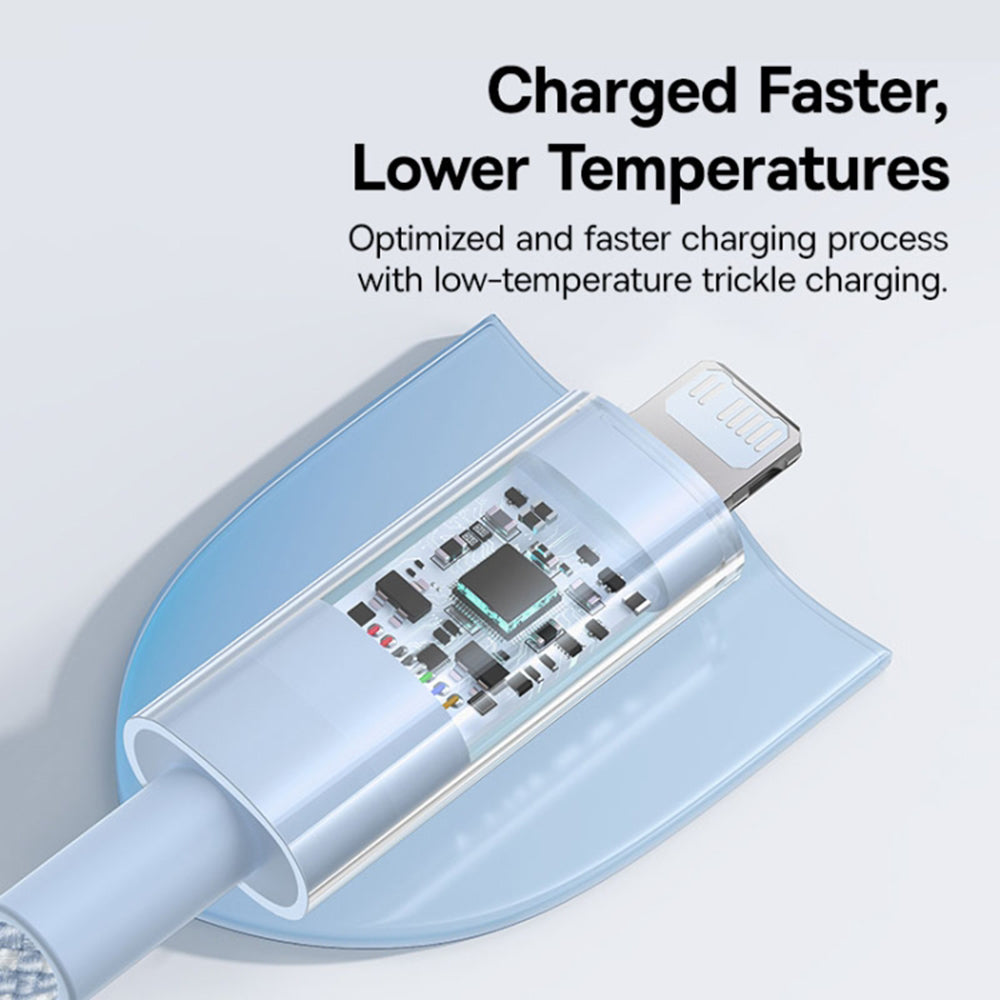Cablu Baseus Gem (P10373001311-01), USB-C to Lightning, Fast Charging 20W, 2m, Galaxy Blue