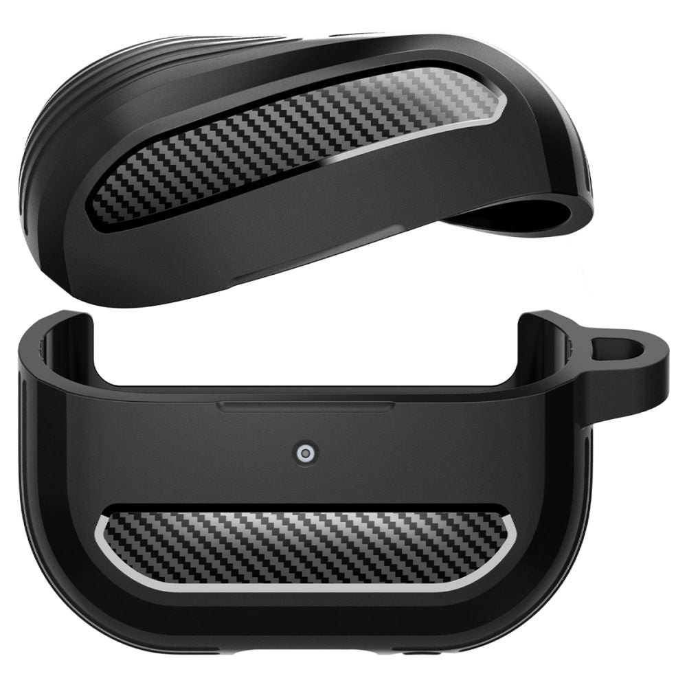 Casti Spigen Protection Case Rugged Armor (ACS08330), for Samsung Galaxy Buds 3 / 3 Pro / 3 FE, Aluminum Holder, Negru