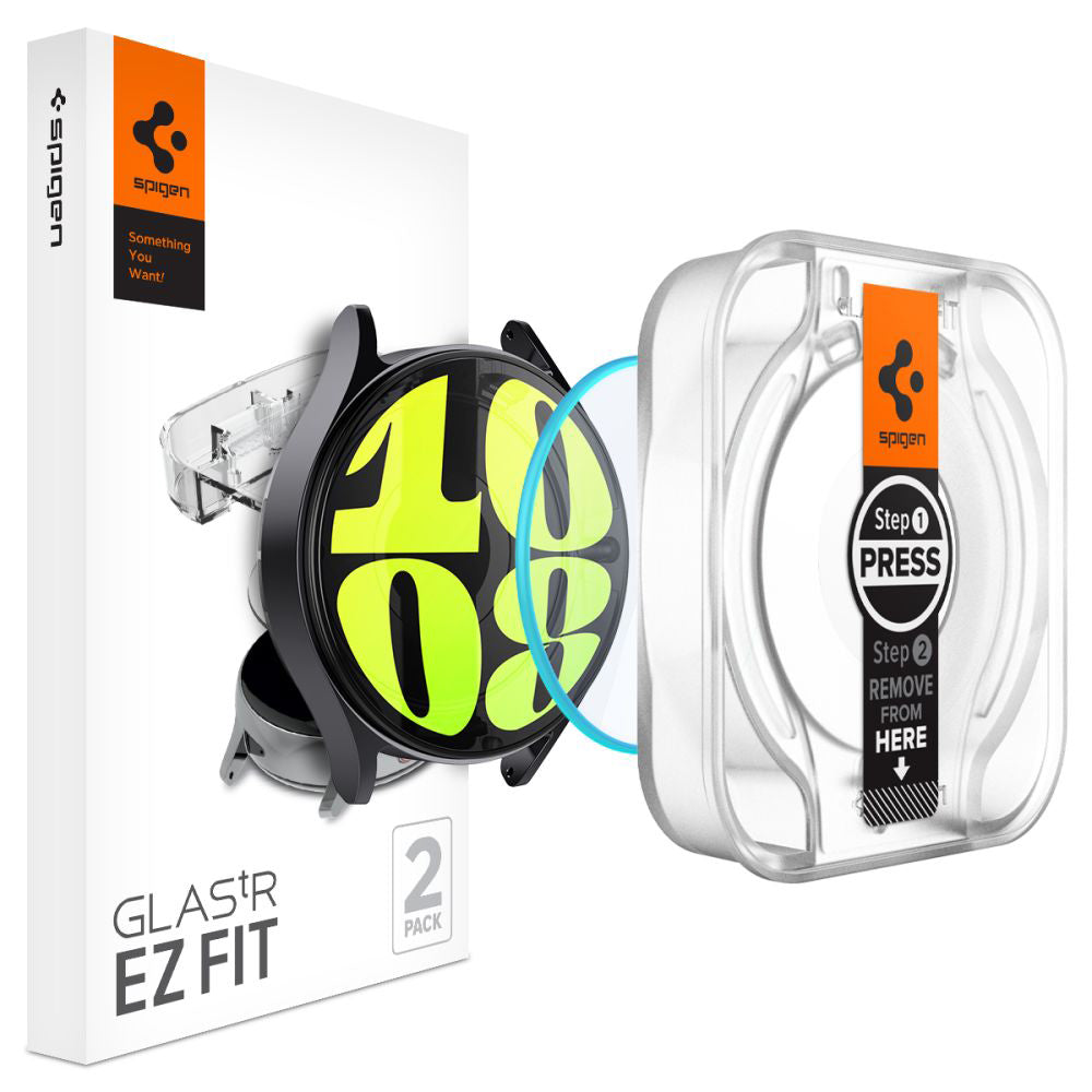 Accesoriu smartwatch Spigen (set de 2) Glas.tR EZ Fit (AGL08493) compatibil cu Samsung Galaxy Watch7 44mm, Transparent