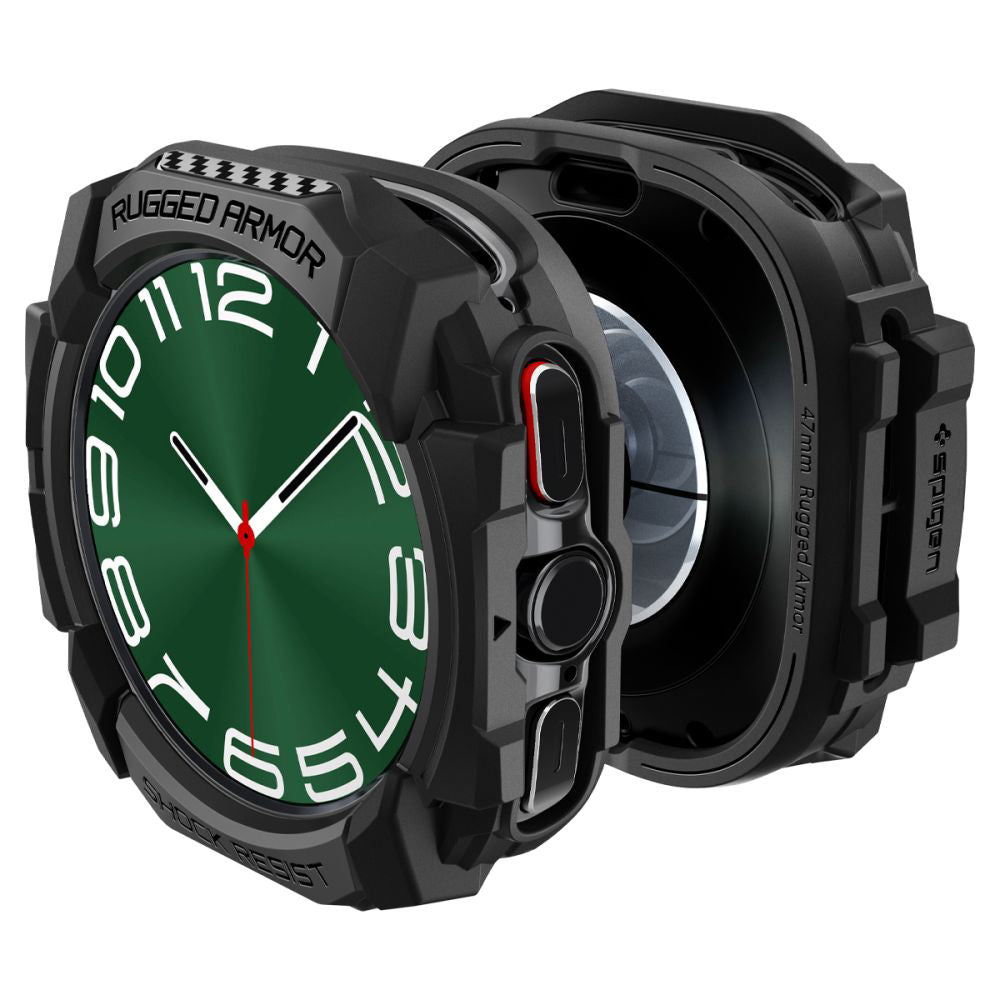 Accesoriu smartwatch Spigen Rugged Armor (ACS08426) compatibil cu Samsung Galaxy Watch Ultra 47mm, Negru