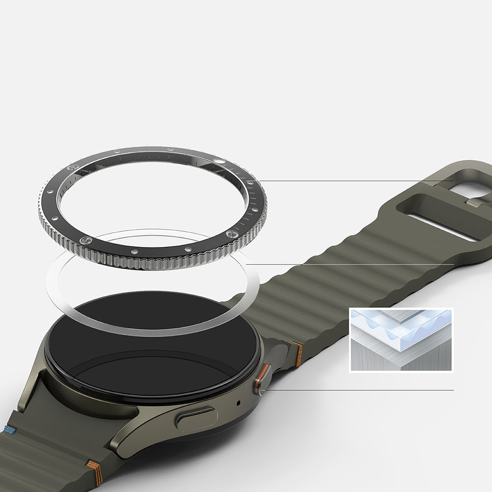 Accesoriu smartwatch Ringke Premium Bezel Styling compatibil cu Samsung Galaxy Watch7 40mm, Negru Pattern2 (Cb-Gw7-40-99)