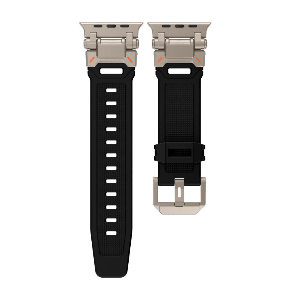 Curea smartwatch Techsuit Watchband (W064) compatibil cu Apple Watch 1/2/3/4/5/6/7/8/9/10/11/SE/SE 2/SE 3/Ultra/2/3 (42/44/45/46/49mm), Argintiu Black