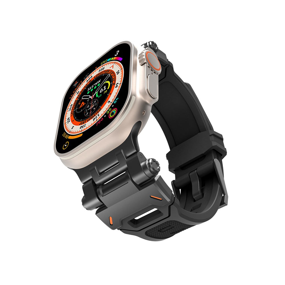 Curea smartwatch Techsuit compatibil cu Apple Watch 1 / 2 / 3, Negru