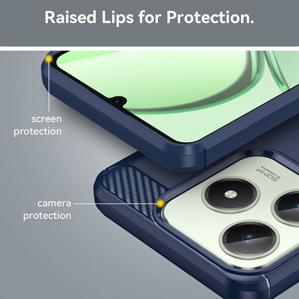Husa de protectie Techsuit Carbon Silicone compatibil cu Realme C61 / Realme C63, Albastru