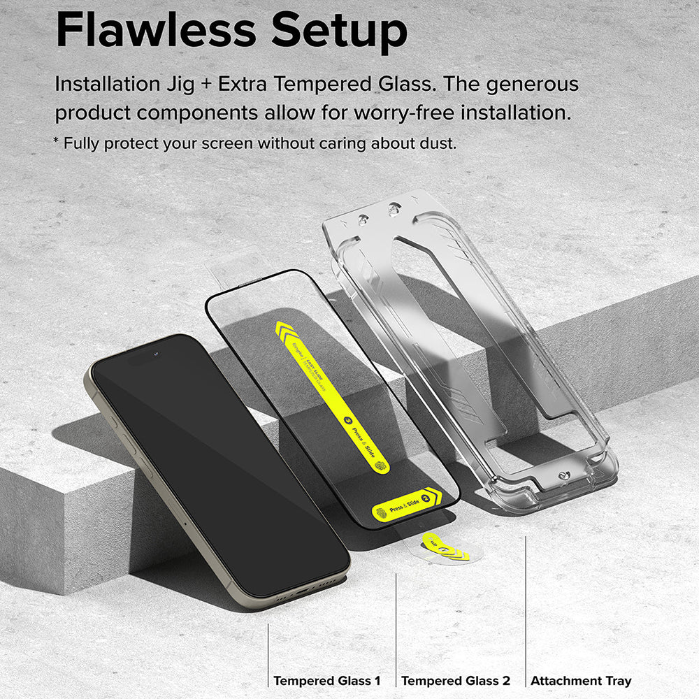 Folie de protectie Ringke Easy Slide Tempered Glass (set de 2) compatibil cu iPhone 16 Pro, Transparent