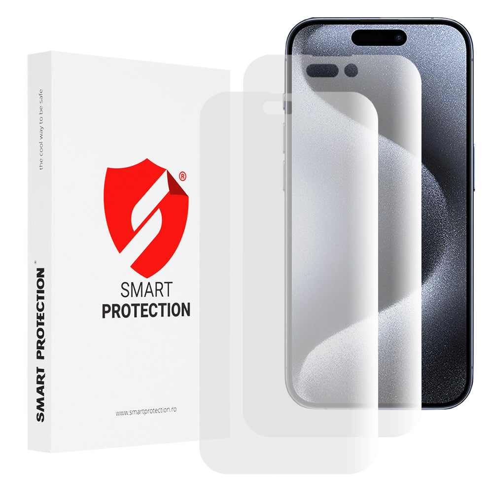 Folie de protectie Smart Protection Premium Classic (set de 2) compatibil cu iPhone 15 Pro, Transparent
