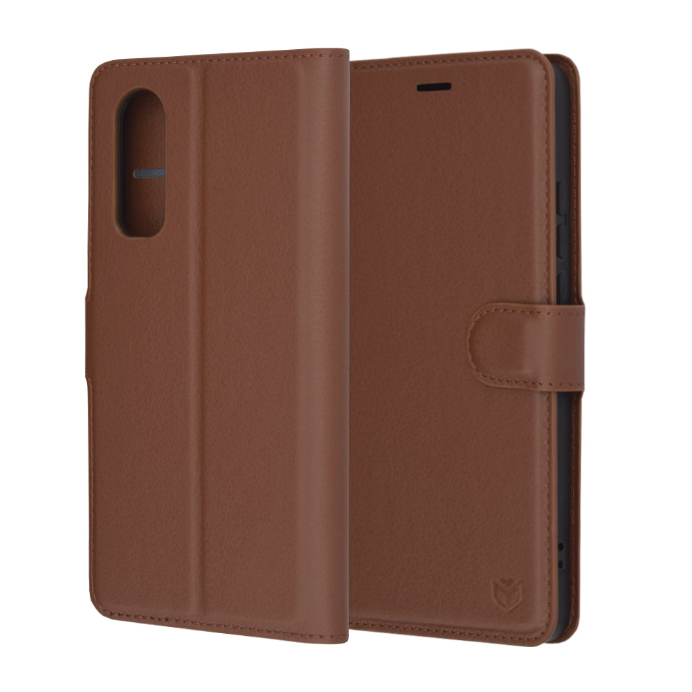 Husa de protectie Techsuit Leather Folio compatibil cu OnePlus Nord CE4 Lite, Maro