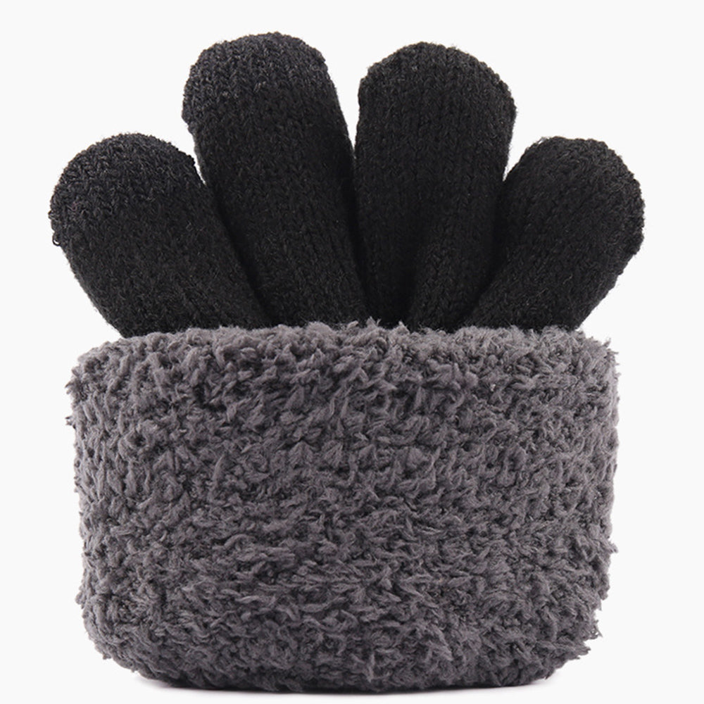 iWarm Touchscreen Gloves (ST0005), Double Layer and Velvet/Acrylic, Size 21cm, Negru