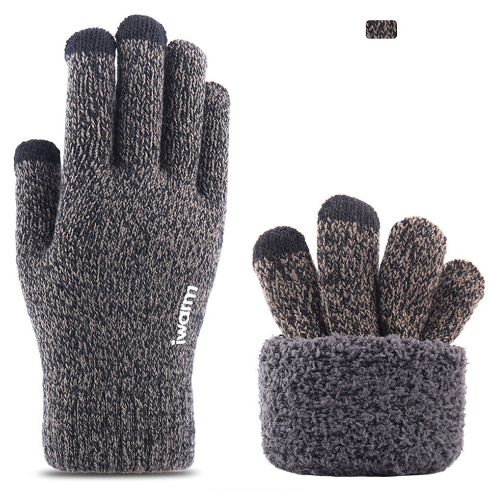 iWarm Touchscreen Gloves (ST0005), Double Layer and Velvet/Acrylic, Size 21cm, Gri