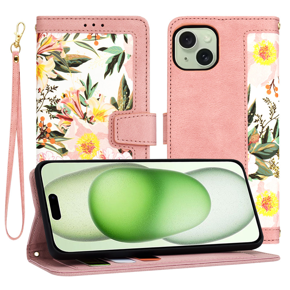Husa de protectie Techsuit FlipCraft compatibil cu iPhone 15 Plus, Sweetheart Pink