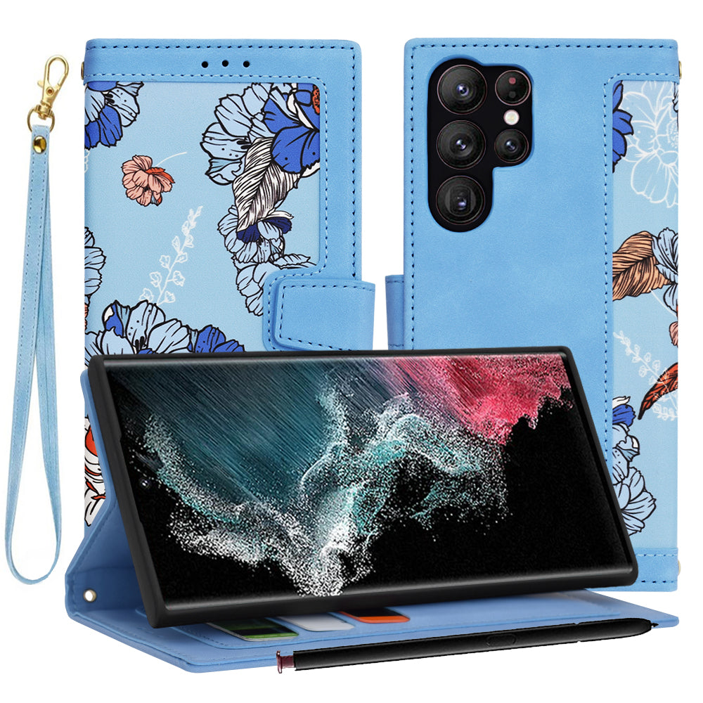 Husa de protectie Techsuit FlipCraft compatibil cu Samsung Galaxy S22 Ultra 5G, Vibrant Blue