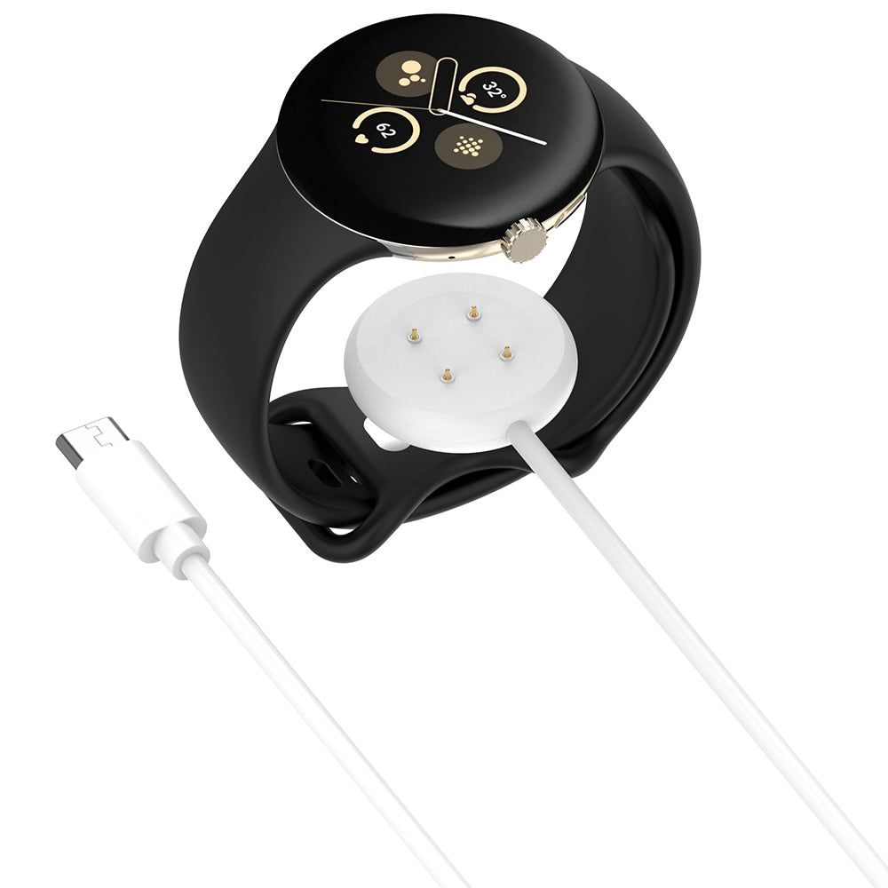 Incarcator Techsuit SmartWatch Wireless Charging Cable (THC5), for Google Pixel Watch 3 (41mm, 45mm) / 2 / Fitbit Ace LTE, Type-C, Alb