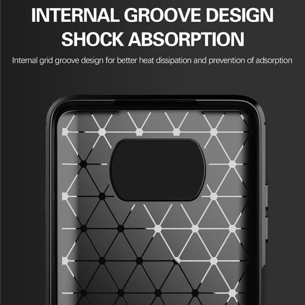 Husa de protectie TechSuit Carbon Silicone compatibil cu Xiaomi Poco X3 / Poco X3 NFC / Poco X3 Pro, Negru