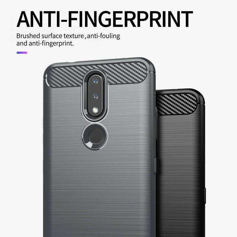 Husa de protectie TechSuit Carbon Silicone compatibil cu Nokia 2.4, Negru