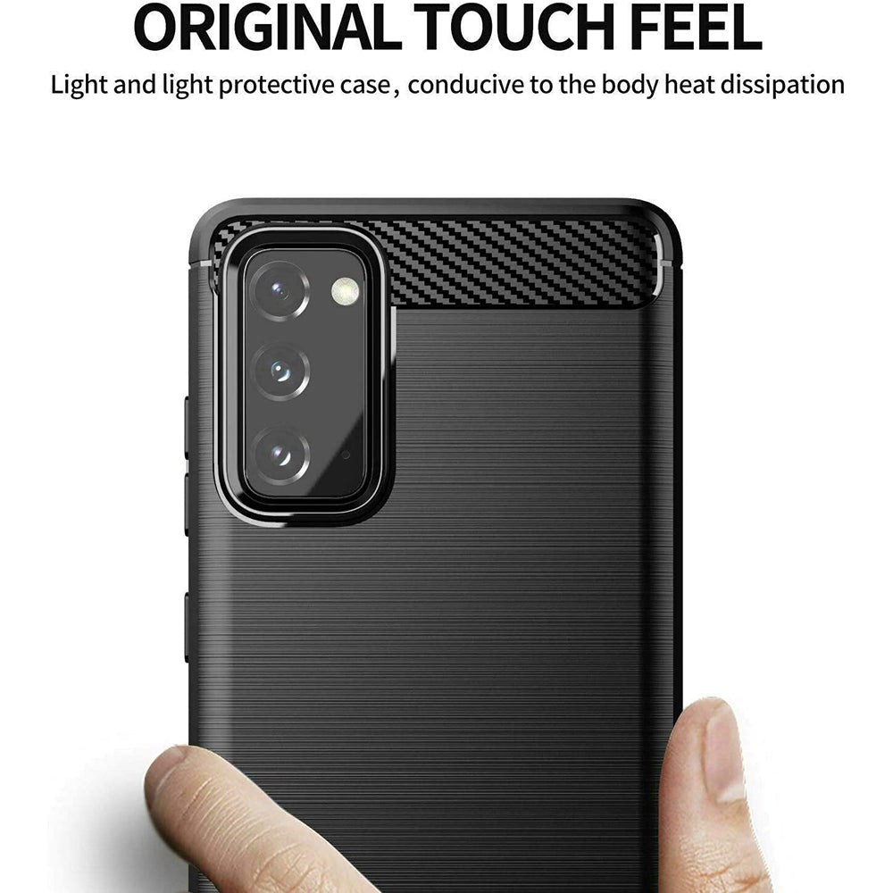 Husa de protectie TechSuit Carbon Silicone compatibil cu Samsung Galaxy S20 FE 4G / S20 FE 5G, Negru