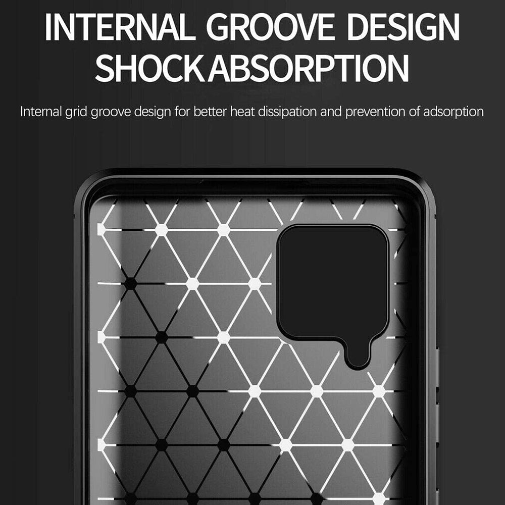Husa de protectie TechSuit Carbon Silicone compatibil cu Samsung Galaxy A42 5G, Negru