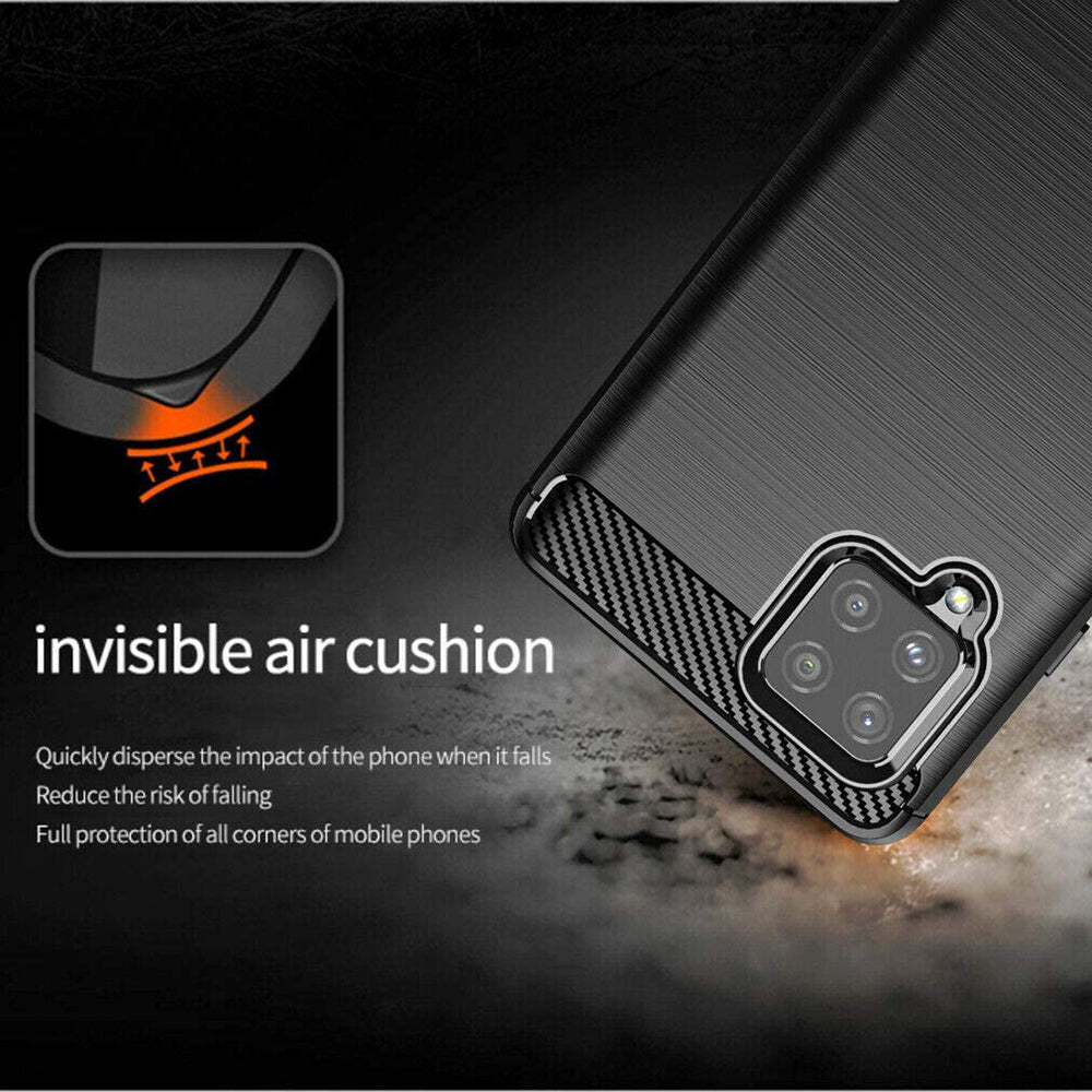 Husa de protectie TechSuit Carbon Silicone compatibil cu Samsung Galaxy A42 5G, Negru