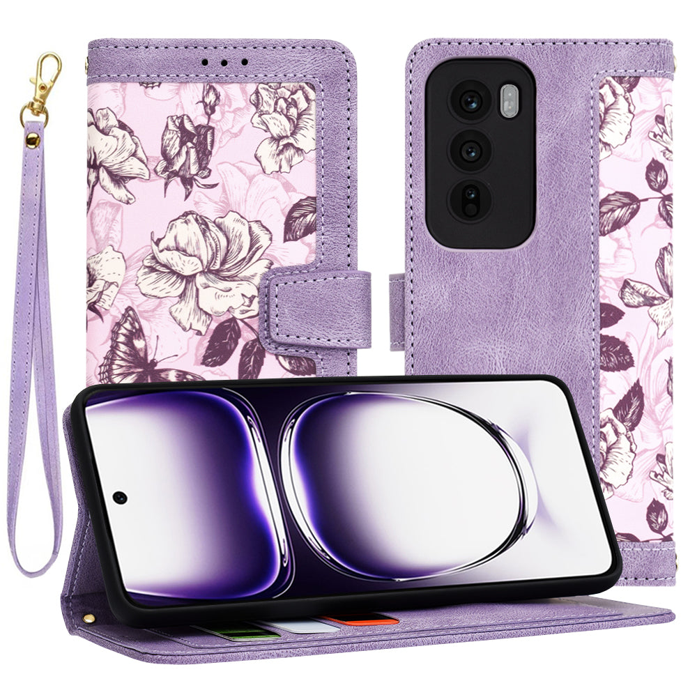 Husa de protectie Techsuit FlipCraft compatibil cu Oppo Reno12, Mysterious Purple