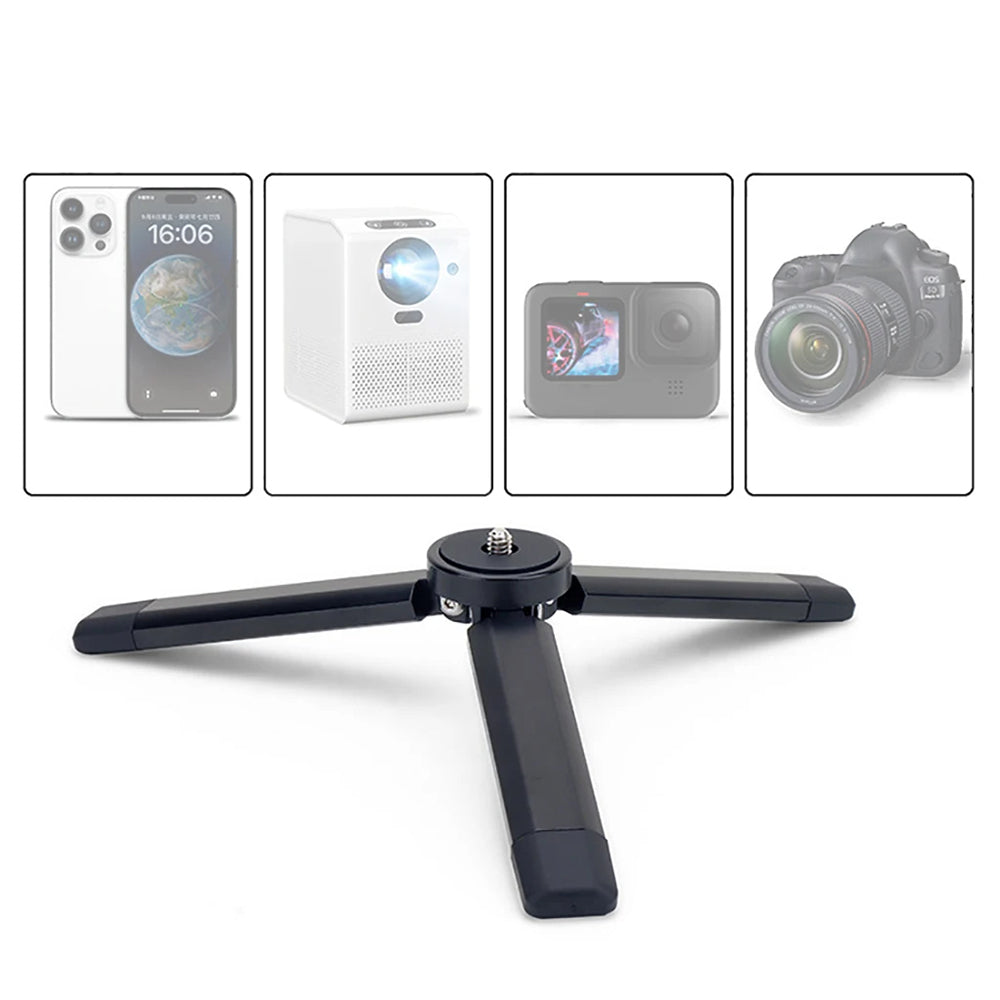Suport Techsuit Mini Tripod (TPD2), for Selfie Sticks, Universal, with 1/4 inch Screw, Aluminum Alloy, Negru