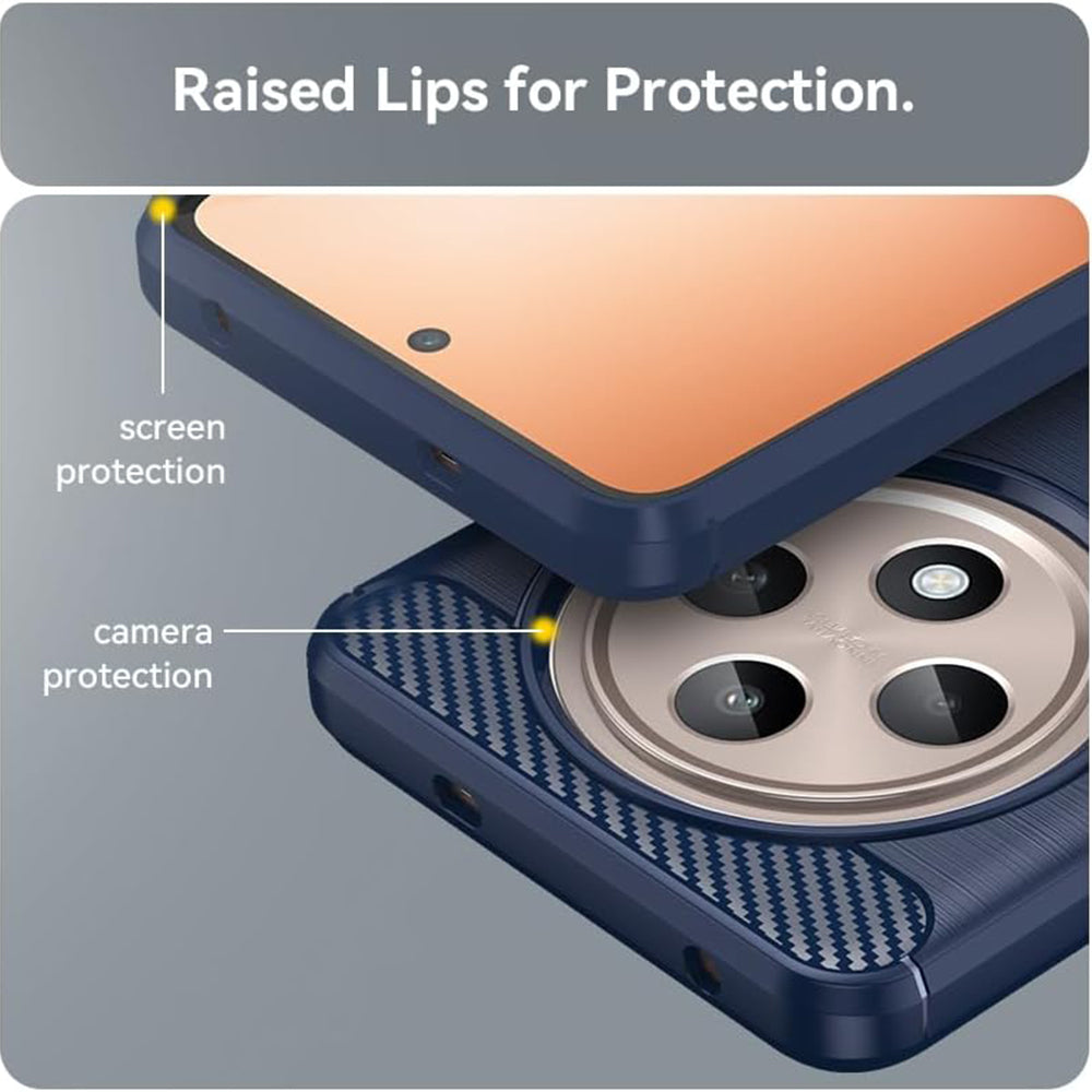 Husa de protectie Techsuit Carbon Silicone compatibil cu Oppo Reno12 F 4G / Reno12 F 5G / Reno12 FS 4G / Reno12 FS 5G, Albastru