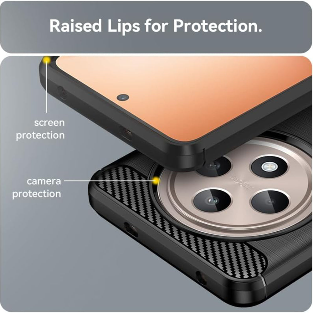 Husa de protectie Techsuit Carbon Silicone compatibil cu Oppo Reno12 F 4G / Reno12 F 5G / Reno12 FS 4G / Reno12 FS 5G, Negru