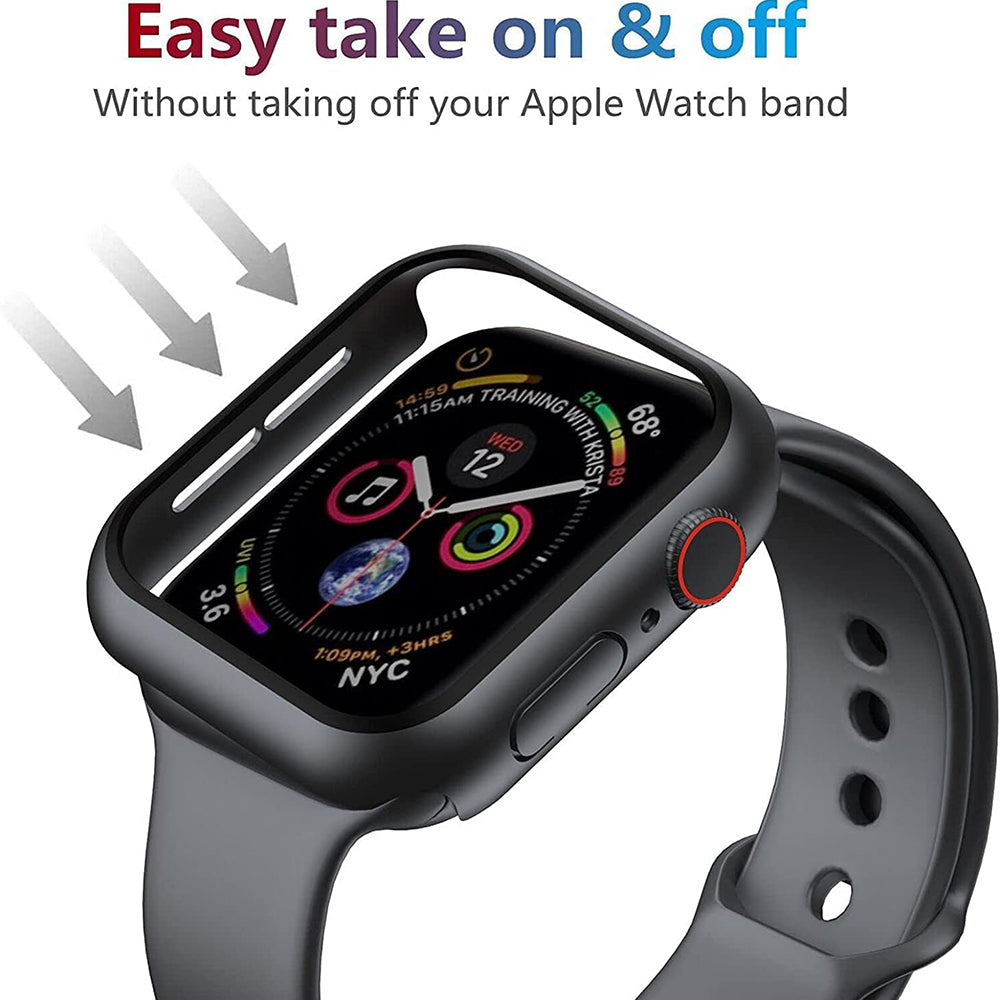 Folie de protectie smartwatch Techsuit Defense360 Pro + Screen Protector compatibil cu Apple Watch 4 / 5 / 6 / SE (44mm), Negru