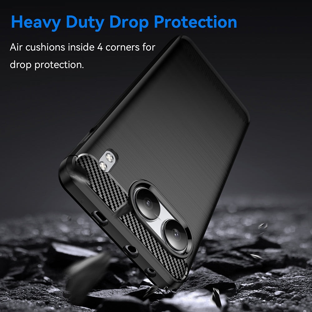 Husa de protectie Techsuit Carbon Silicone compatibil cu OnePlus Nord 4, Negru