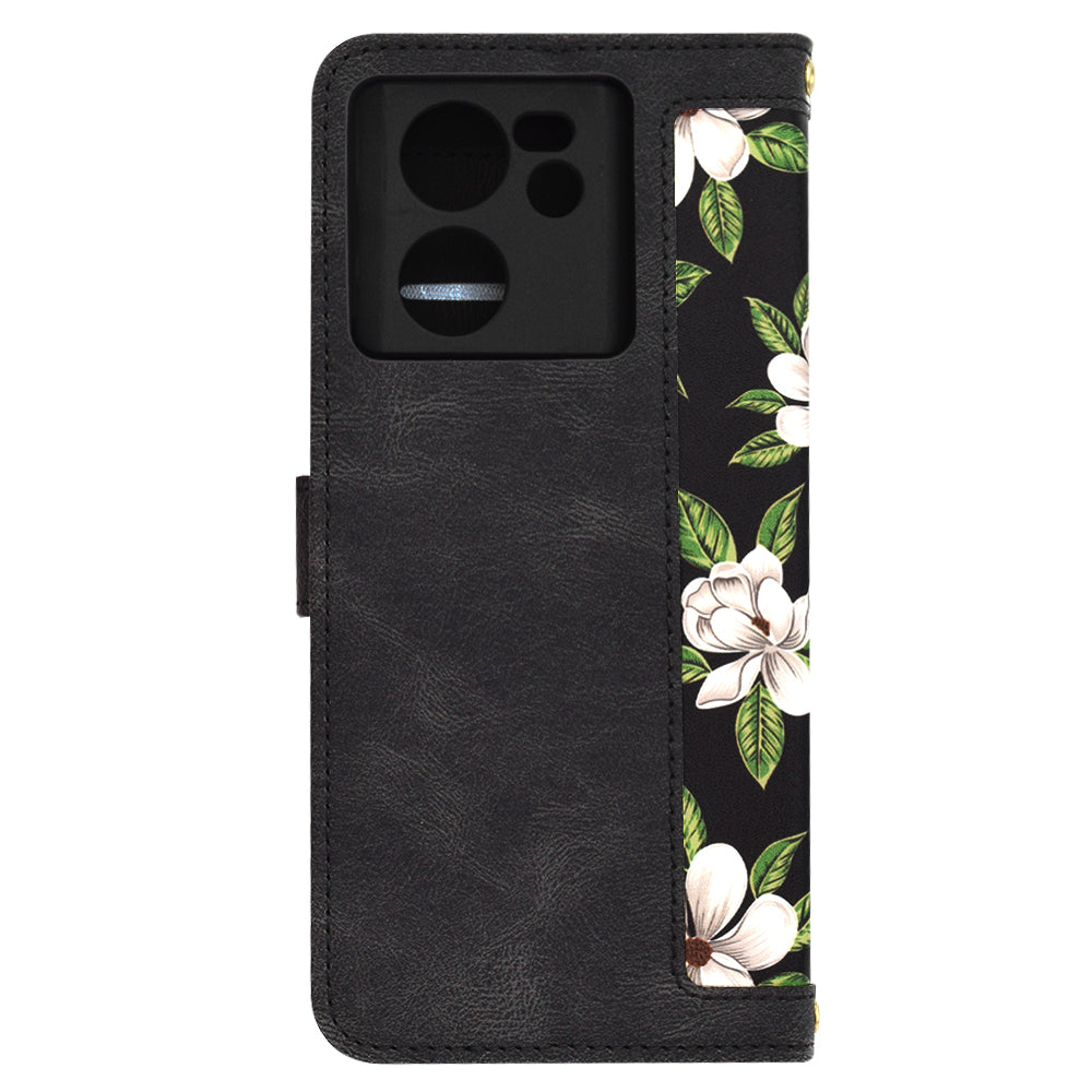 Husa de protectie Techsuit FlipCraft compatibil cu Xiaomi 13T / 13T Pro, Flowers of the Dawn