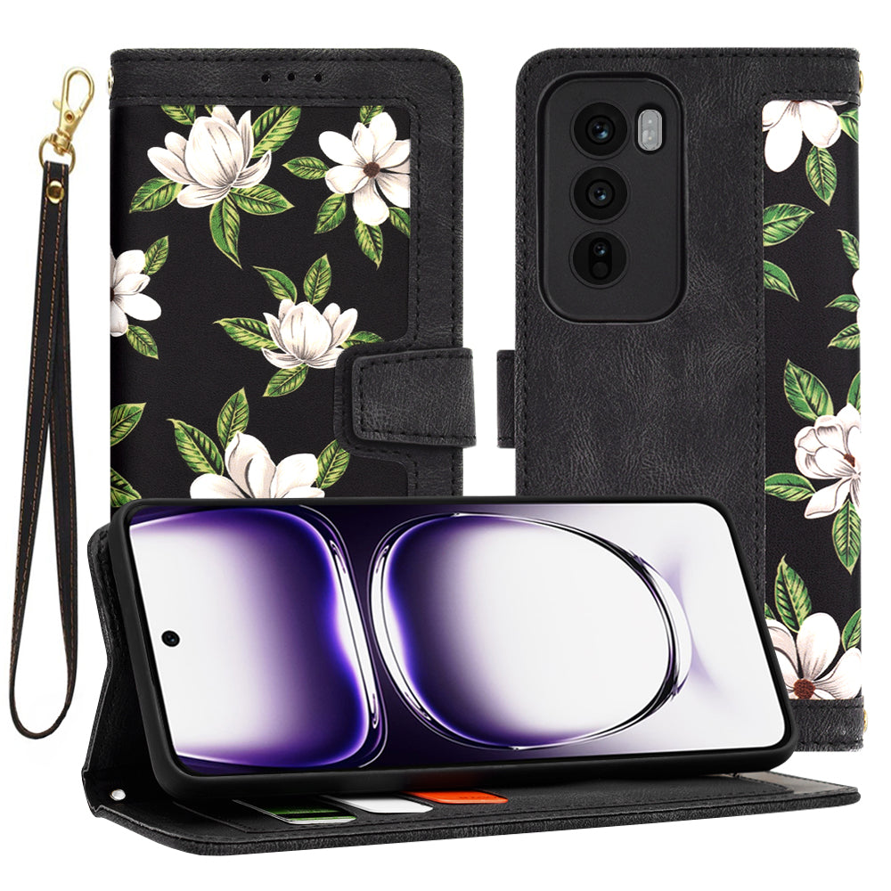 Husa de protectie Techsuit FlipCraft compatibil cu Oppo Reno12, Flowers of the Dawn