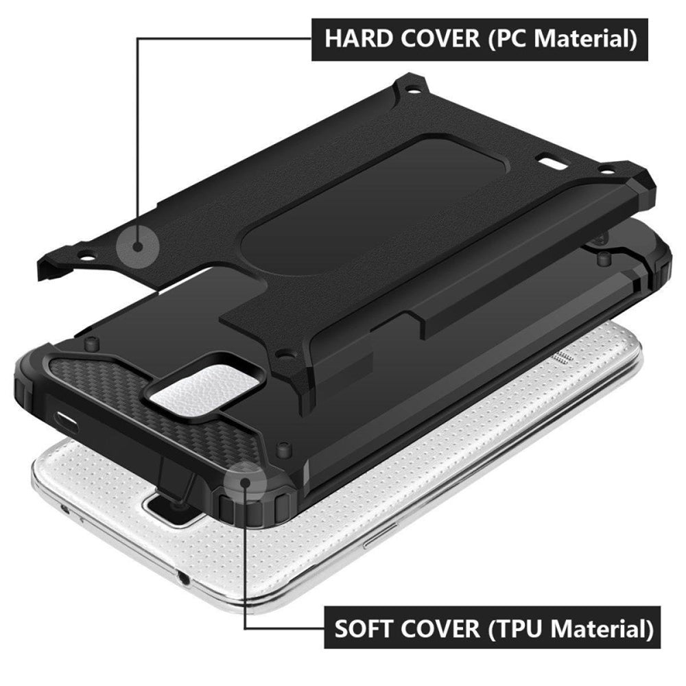 Husa de protectie Techsuit Hybrid Armor compatibil cu Samsung Galaxy S5 G900, Negru