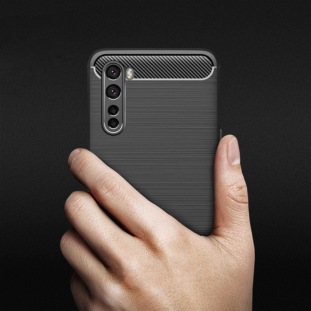 Husa de protectie Techsuit Carbon Silicone compatibil cu OnePlus Nord 5G, Negru