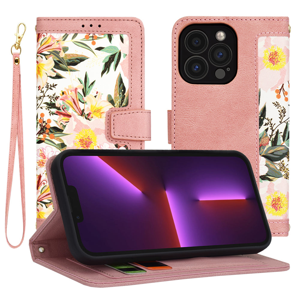 Husa de protectie Techsuit FlipCraft compatibil cu iPhone 13 Pro, Sweetheart Pink