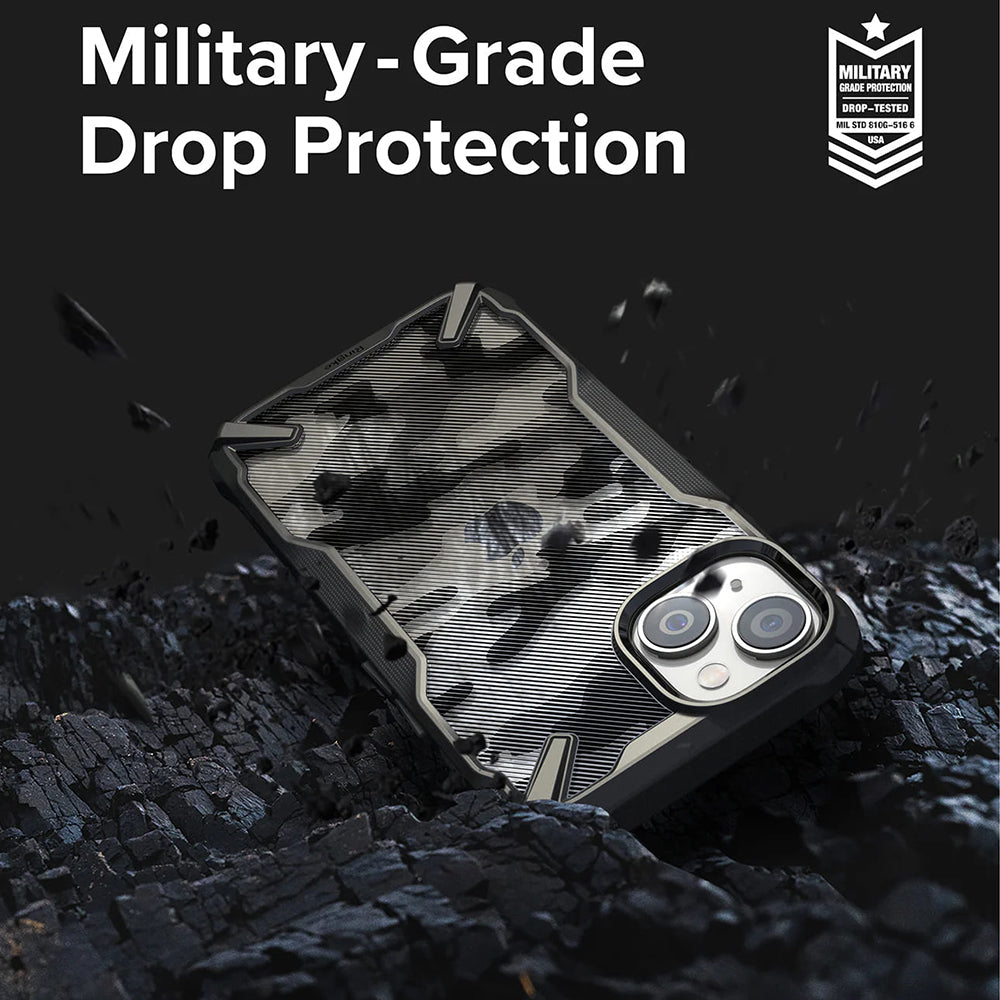 Husa de protectie Ringke Fusion X Design compatibil cu iPhone 14 Plus, Camo Black