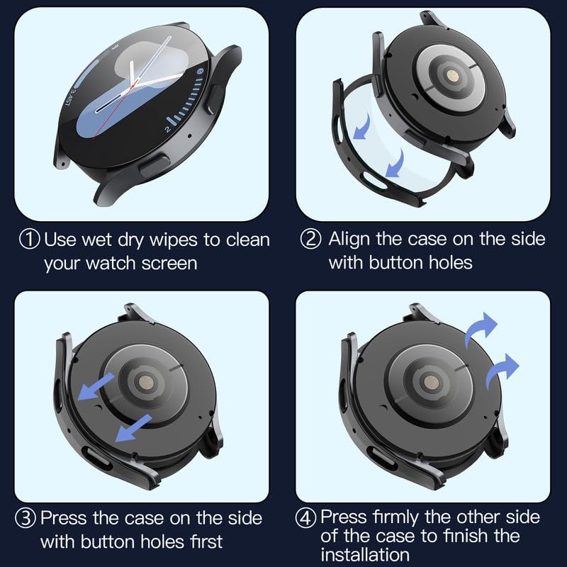 Folie de protectie smartwatch Techsuit Defense360 Pro + Screen Protector compatibil cu Samsung Galaxy Watch7 (40mm), Negru