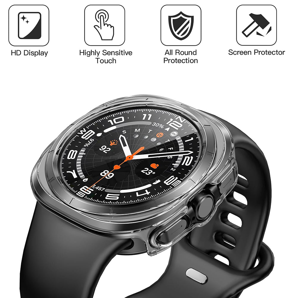 Folie de protectie smartwatch Techsuit Defense360 Pro + Screen Protector compatibil cu Samsung Galaxy Watch Ultra (47mm), Transparent
