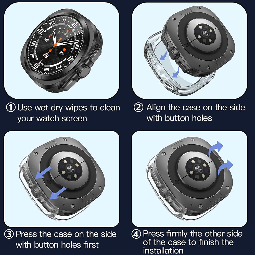 Folie de protectie smartwatch Techsuit Defense360 Pro + Screen Protector compatibil cu Samsung Galaxy Watch Ultra (47mm), Transparent