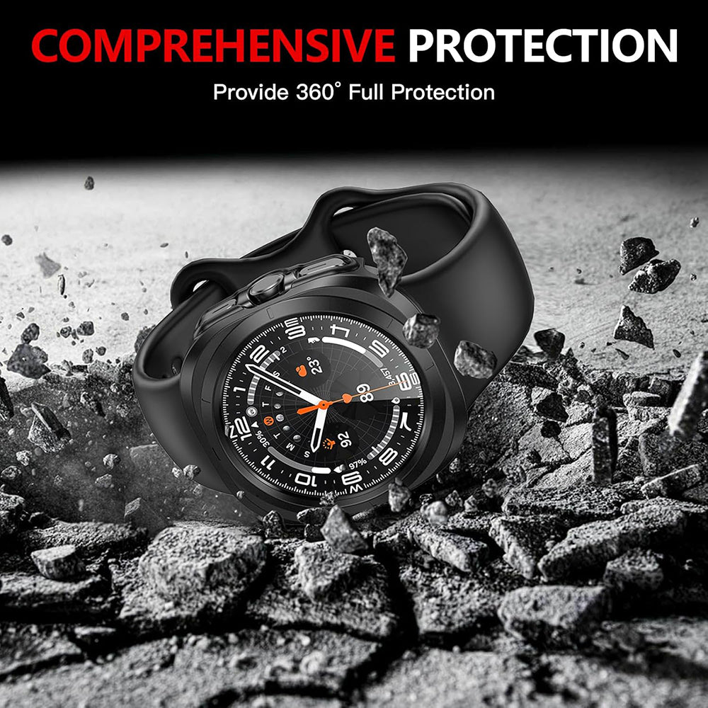 Folie de protectie smartwatch Techsuit Defense360 Pro + Screen Protector compatibil cu Samsung Galaxy Watch Ultra (47mm), Negru
