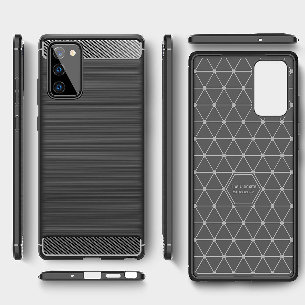 Husa de protectie Techsuit Carbon Silicone compatibil cu Samsung Galaxy Note 20 / Note 20 5G, Negru