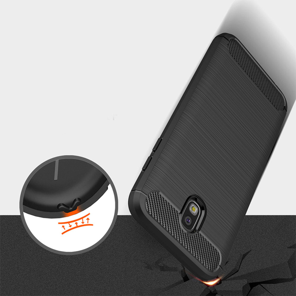 Husa de protectie Techsuit Carbon Silicone compatibil cu Samsung Galaxy J5 2017 J530 / Galaxy J5 Pro 2017, Negru