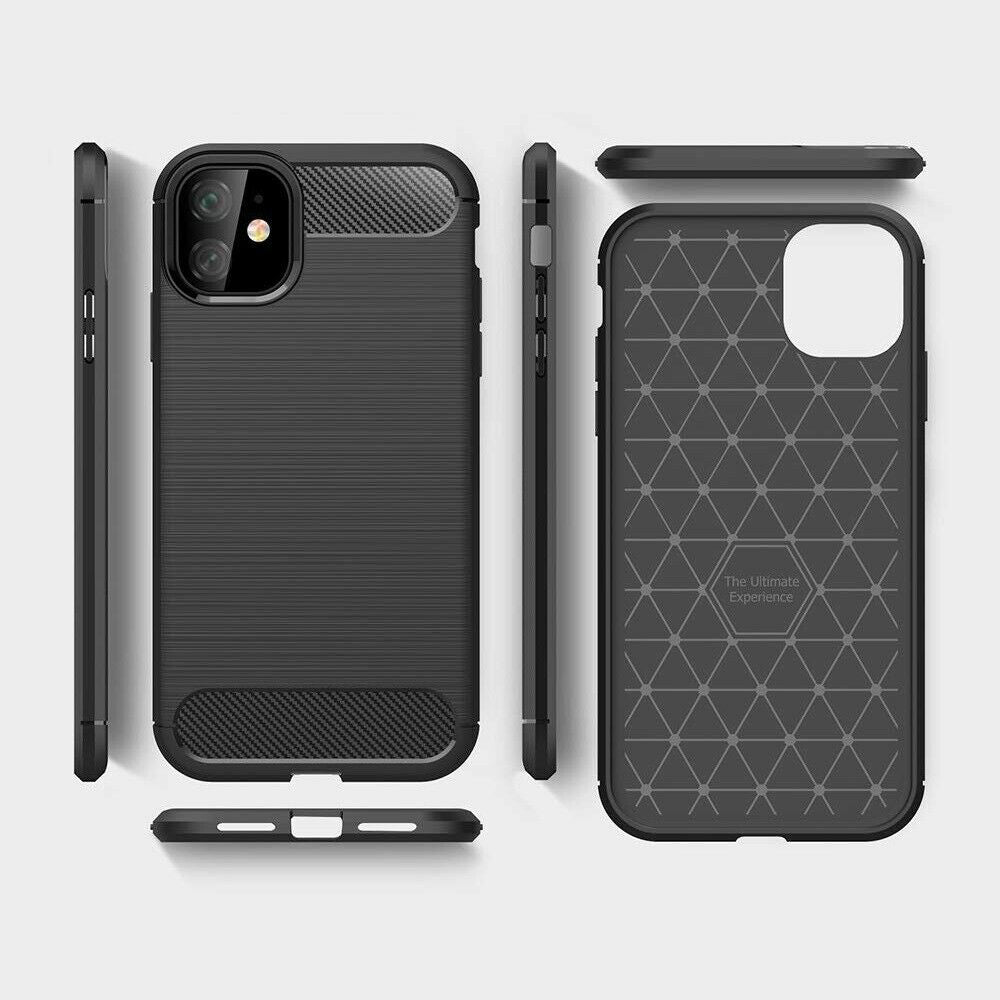 Husa de protectie Techsuit Carbon Silicone compatibil cu iPhone 12 Mini, Negru